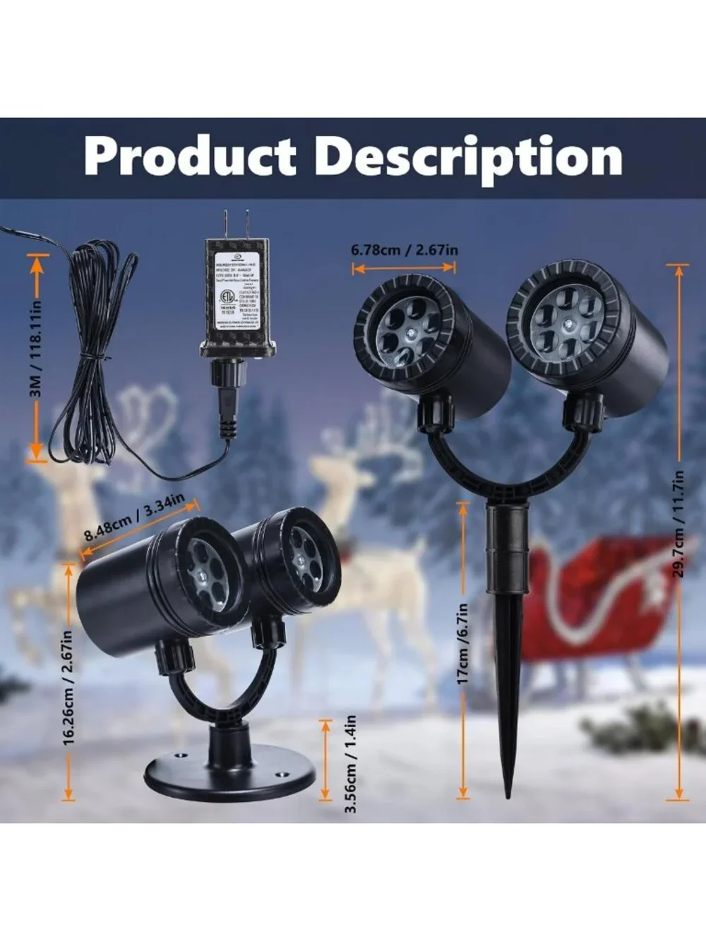 Dynamic Christmas Lights Projector with Timer - Holiday Decor for Indoor/Outdoor
